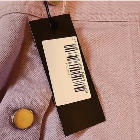 Iris brand Lavender Purple Button Up Mini Skirt 90's Vibe Size L NWT - Picture 5 of 5